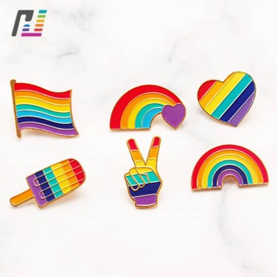 Wholesale Soft Enamel Lgbt Lesbian Gay Pride Badge Rainbow Enamel Lapel Pin