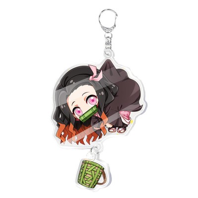 Wholesale Demon Slayer Pvc Transparent Plastic Keychain Keyring